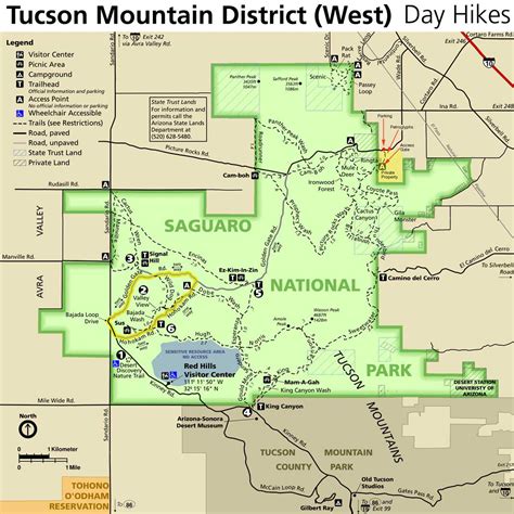 Map of Saguaro National Park Trails – Things To Do in Tuscon AZ