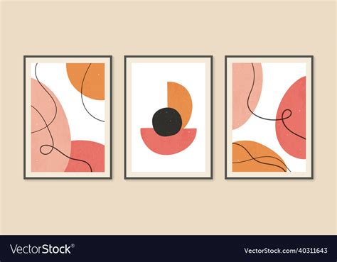 Modern abstract painting set of geometric shapes Vector Image