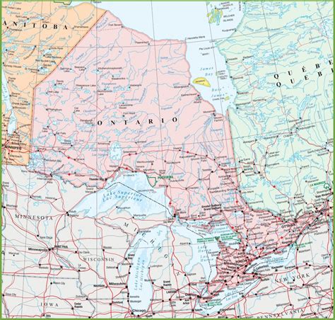 Map Of Ontario With Cities And Towns - Printable Map Of Western Canada ...