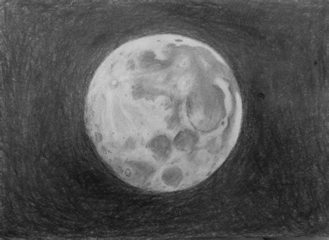 Moon Pencil Drawing at PaintingValley.com | Explore collection of Moon ...