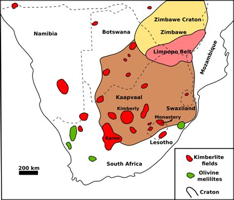 Kimberlite Pipes Map