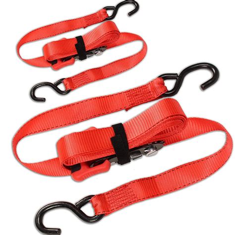 (2 Pack) Sliding Ratchet Strap with Vinyl Coated S Hook (1.25”x 14 ...