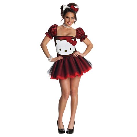 Hello Kitty Red Glitter Dress Adult Costume - PartyBell.com