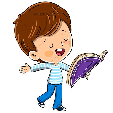 Boy with a book reading aloud - Dibustock, Ilustraciones infantiles de ...