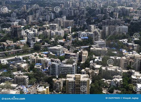 Mumbai Skyline, Aerial View Over a Building with Roads, Bridges ...