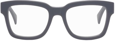 Gucci: Gray Square Glasses | SSENSE UK