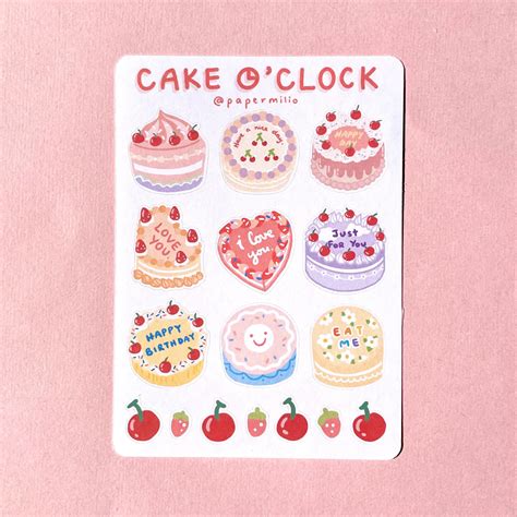 Birthday Cupcake sticker sheet Kawaii journal stickers Paper & Party ...