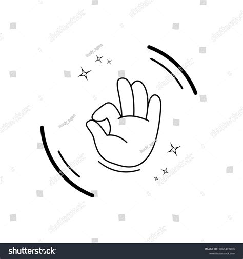 Hand Vector Isolated Outline Style Hand Stock Vector (Royalty Free ...