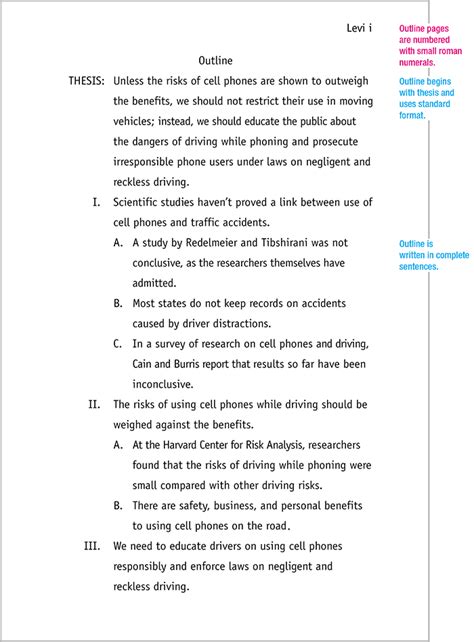 MLA Format Sample Paper, with Cover Page and Outline | MLA Format