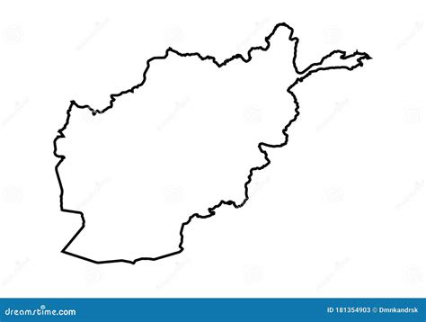 Afghanistan Outline Vector Map Hand Drawn With. | CartoonDealer.com ...