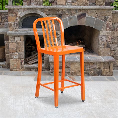 Flash Furniture 24'' High Metal Indoor-Outdoor Counter Height Stool ...