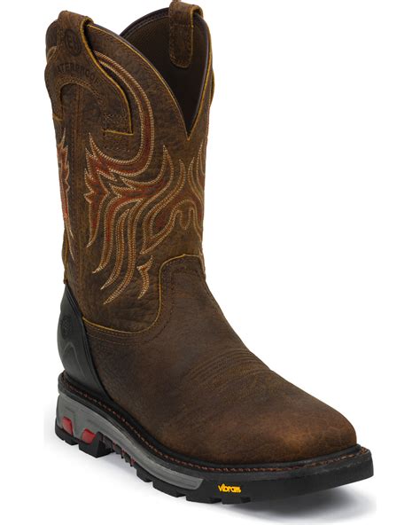 Justin Men's Waterproof Square Steel Toe Work Boots | Boot Barn