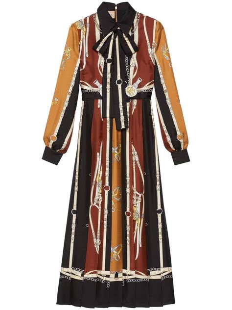 Gucci equestrian-print Silk Maxi Dress - Farfetch