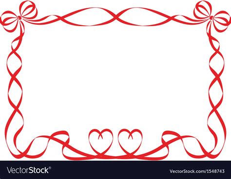 Red ribbon frame isolated on white Royalty Free Vector Image