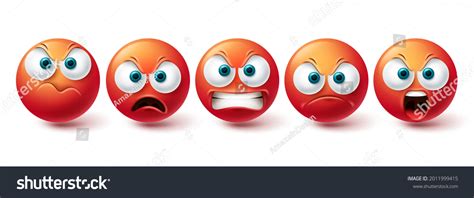 Emoji Angry Face Vector Set Emojis Stock Vector (Royalty Free ...