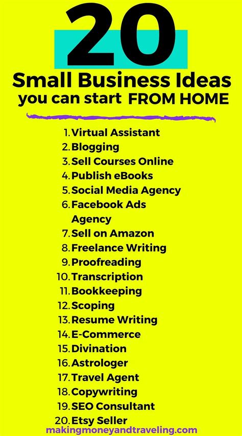 20 Small Business Ideas You Can Start From Home - Making Money and ...