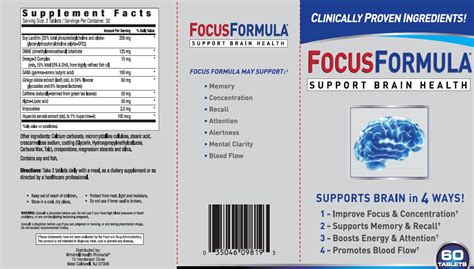 Focus Formula - 60 Tablets - Windmill Vitamins