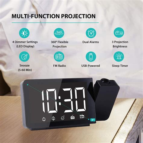 Projection Alarm Clock with FM Radio | Dr. Prepare