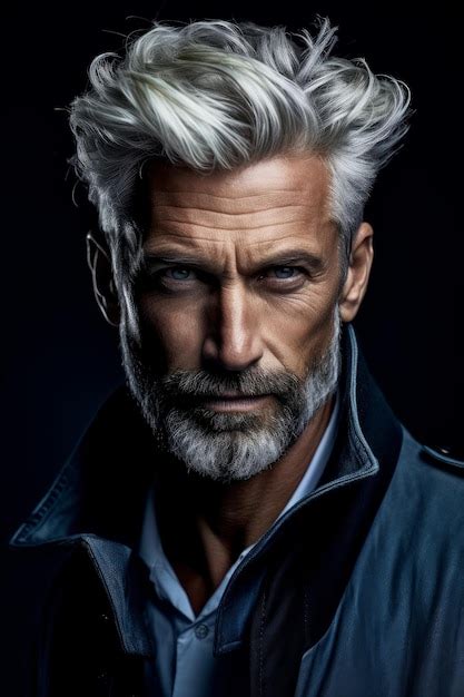 Premium AI Image | A closeup stock photo of gray hair for men 2018 top ...