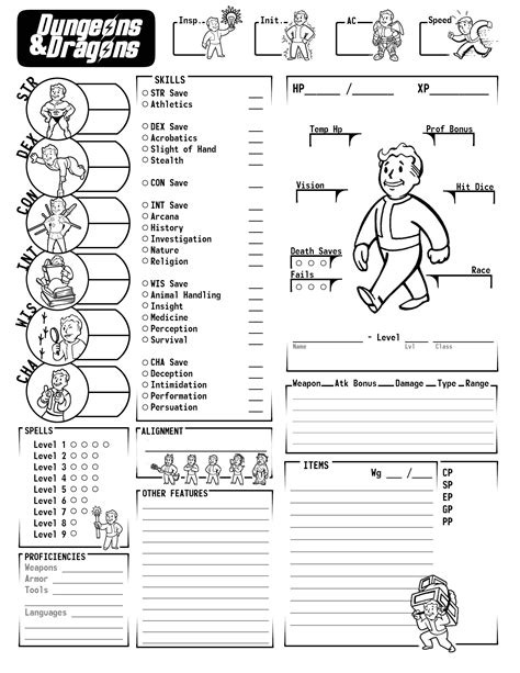 Fallout inspired D&D character sheet | Dnd character sheet, Rpg ...