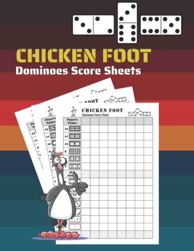 Chicken Foot Dominoes Score Sheets: 120 Chicken Foot Score Pad ...