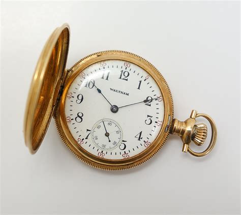 Antique Waltham Engraved 14K Gold Pocket Watch No. 161 | eBay