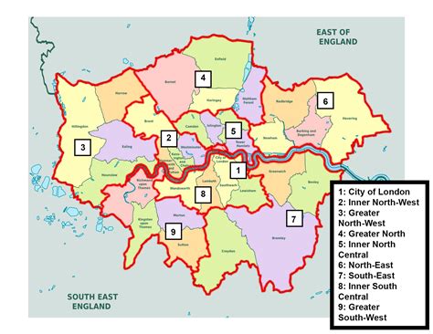 Map Of London Boroughs - Map Of Counties Around London