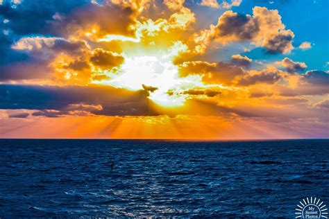 Sunset Sun Rays at Clearwater Beach on Monday