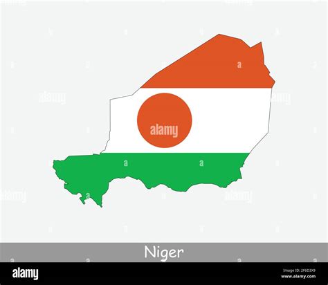 Niger Flag Map. Map of the Republic of the Niger with the Nigerien ...