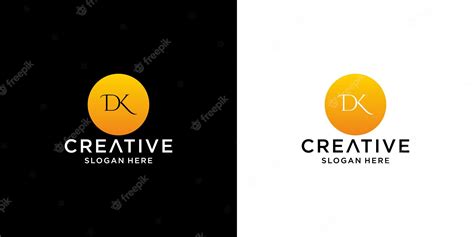 Premium Vector | Initial dk logo with business card template