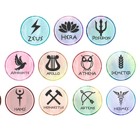 Greek Gods Symbols Vinyl Stickers/percy Jackson Inspired | Etsy