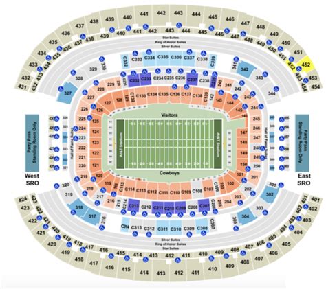 Cowboys Stadium Seating Chart With Seat Numbers | Elcho Table