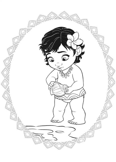 Baby Moana Coloring Page - Free Printable Coloring Pages for Kids