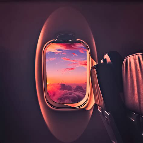 2932x2932 Beautiful Sunset Through Airplane Window Ipad Pro Retina ...