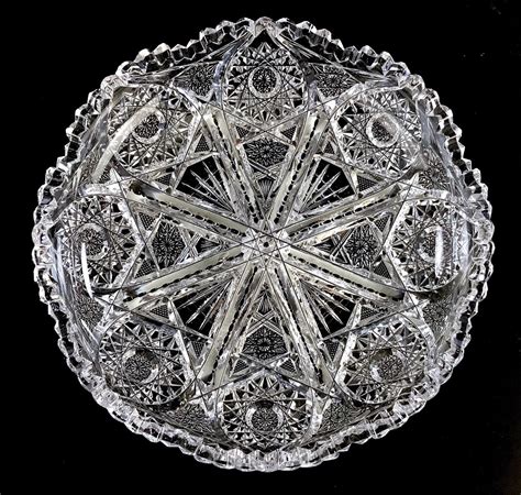 Antique American Brilliant Cut Glass PAIRPOINT ESTELLE Pattern Low Bowl ...