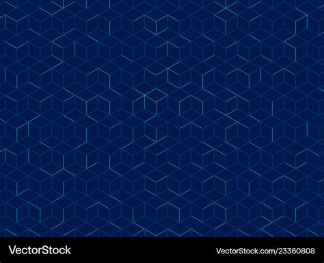 Abstract cube pattern on dark blue background Vector Image