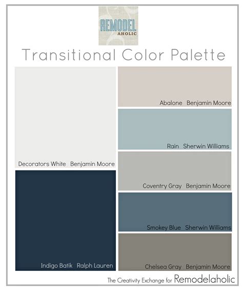 Remodelaholic | Transitional Paint Color Palette