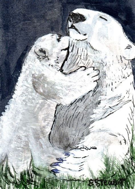 buy sale Polar Bear Cub Watercolor Painting