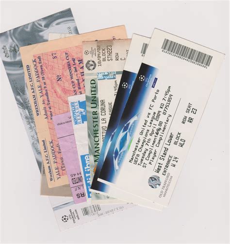 A collection of 10 tickets featuring Manchester United in Europe. Aways ...