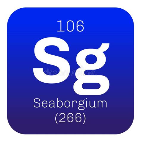 Seaborgium Chemical Element Stock Vector - Illustration of background ...