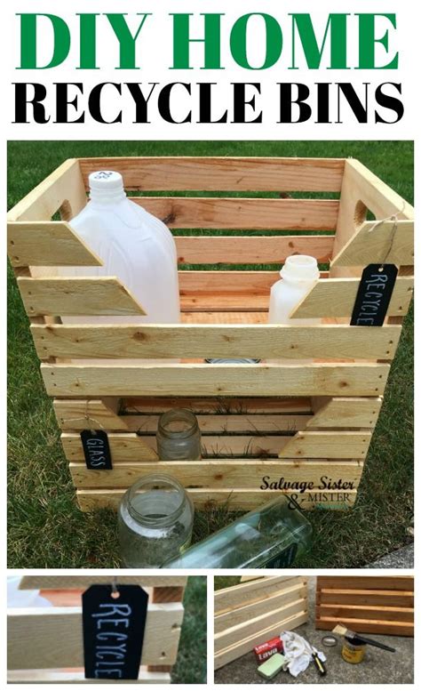 DIY Home Recycle Bins | Wood crate diy, Home diy, Diy recycling bins