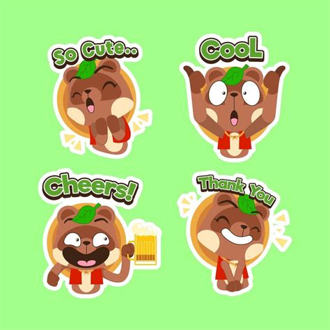 cute tanuki vector set, tanuki illustration 16073356 Vector Art at Vecteezy