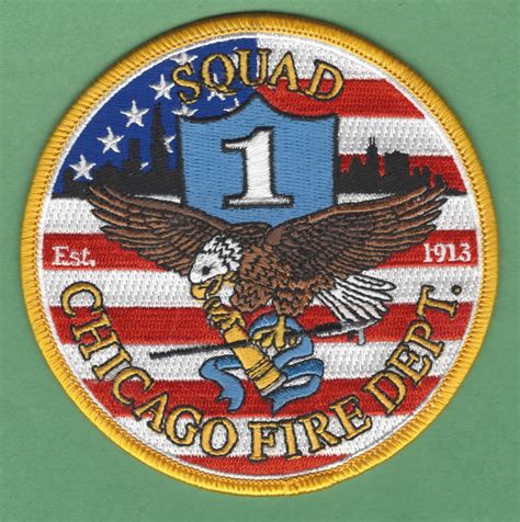 Chicago Fire Department Squad Company 1 Fire Patch