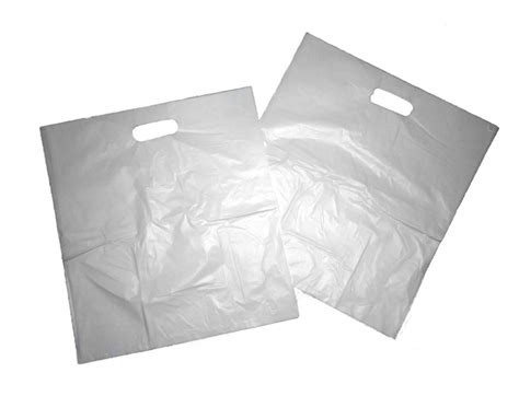 500 Strong Plain White Plastic Carrier Bags 15x18x3"- Buy Online in ...