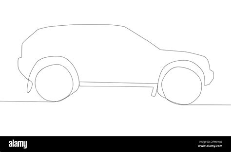 continuous line drawing of motor car, automobile Stock Vector Image ...