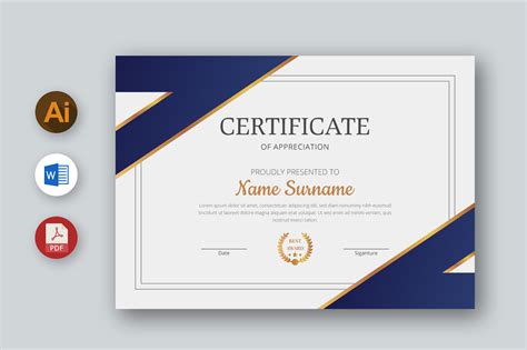 MS Word Certificate Template, Ai, PDF Graphic by inpixell.studio ...