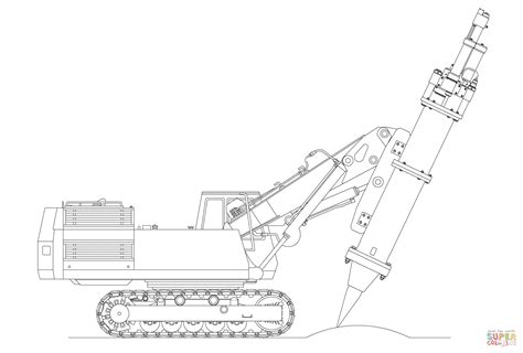 Earth Drill Excavator coloring page | Free Printable Coloring Pages