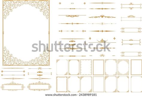 Vintage Frames Borders Corners Retro Ornamental Stock Vector (Royalty ...