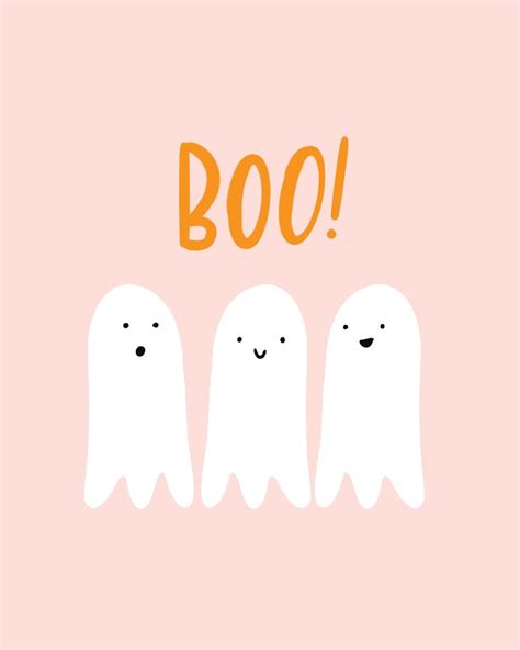 Cute Ghost Halloween Printable, Pink Ghost Halloween Art, Boo Sign ...