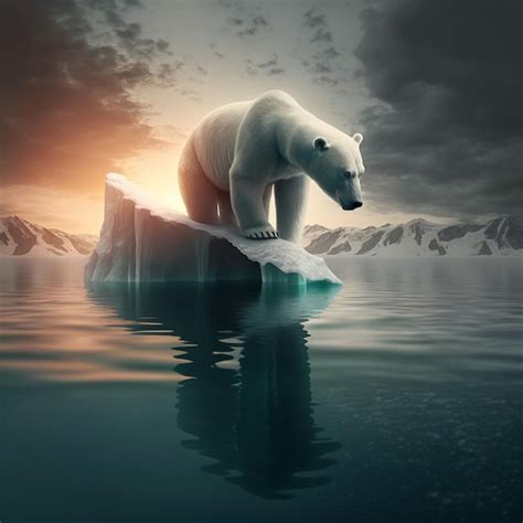 Premium AI Image | a polar bear is on an iceberg with the word polar ...